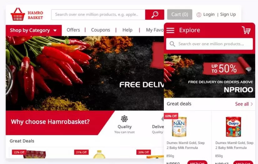 Hamro Basket - Grocery Ordering and Delivery Application screenshot 1